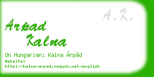 arpad kalna business card
